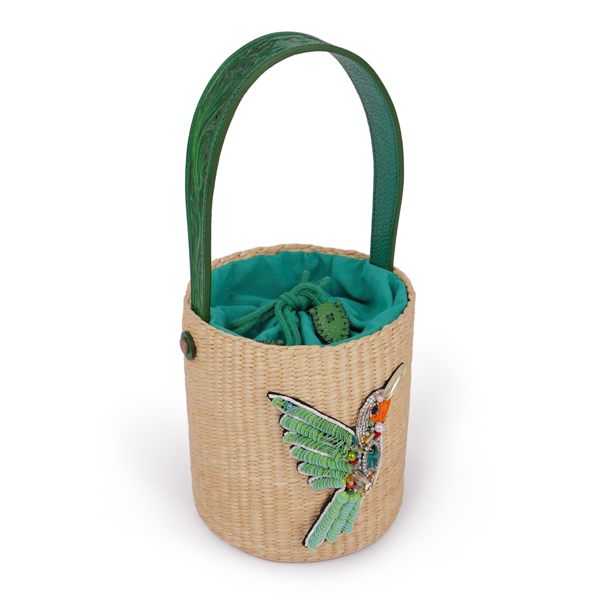 ハチドリ 缶型 カービングレザーハンドル